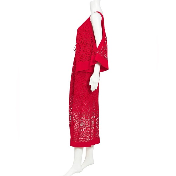 ALICE MCCALL Break Love Red Lace Cold Shoulder Midi Dress - Picture 12 of 16